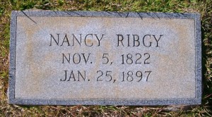 Nancy Rigby headstone - wife of John Rigby, 35th Georgia Infantry Regiment. 